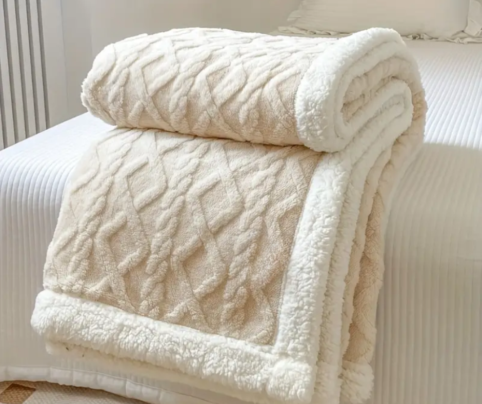 Reversible Sherpa Throw Blanket