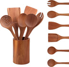 7-Piece Teak Wooden Utensils Set