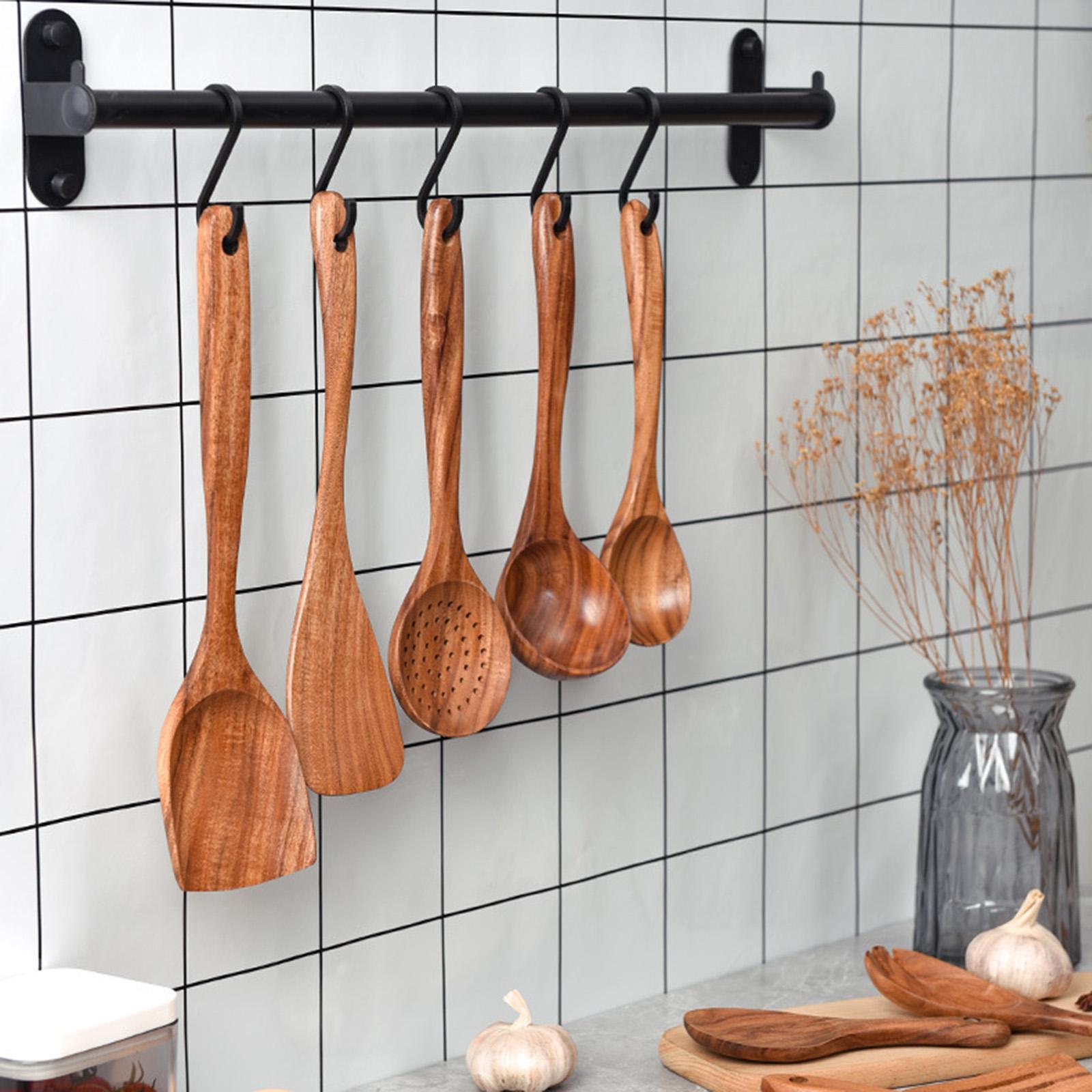 7-Piece Teak Wooden Utensils Set