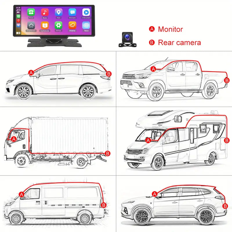 10-inch CarConnect Smart Display (2025 Model) + FREE REVERSE CAMERA