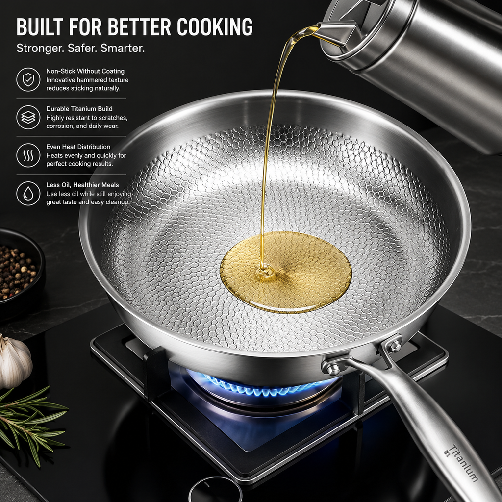Pure Titanium Non-Stick Frying Pan