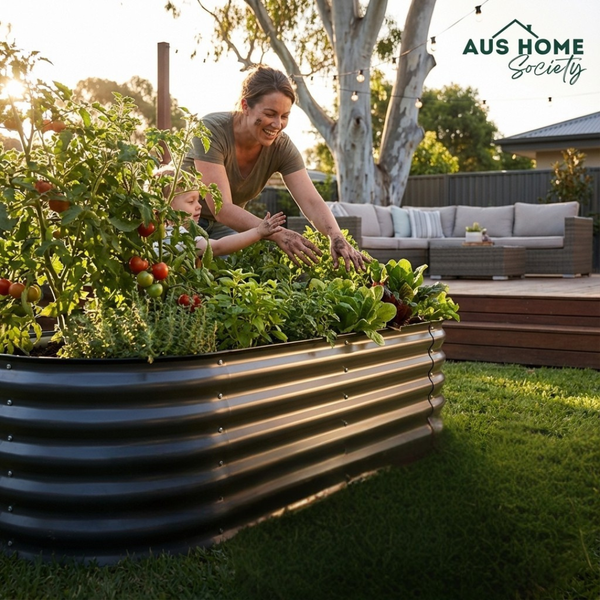 🌱 Galvanised Steel Raised Garden Bed – Built for Aussie Backyards!