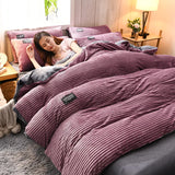 Plush Corduroy Velvet Comfort Quilt Set