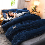 Plush Corduroy Velvet Comfort Quilt Set