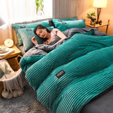 Plush Corduroy Velvet Comfort Quilt Set