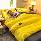 Plush Corduroy Velvet Comfort Quilt Set
