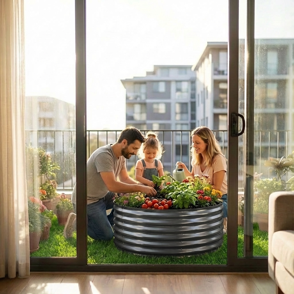 🌱 Galvanised Steel Raised Garden Bed – Built for Aussie Backyards! ROUND SHAPE