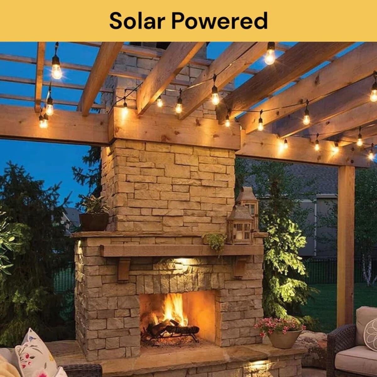 Break-Resistant LED Solar Festoon Lights