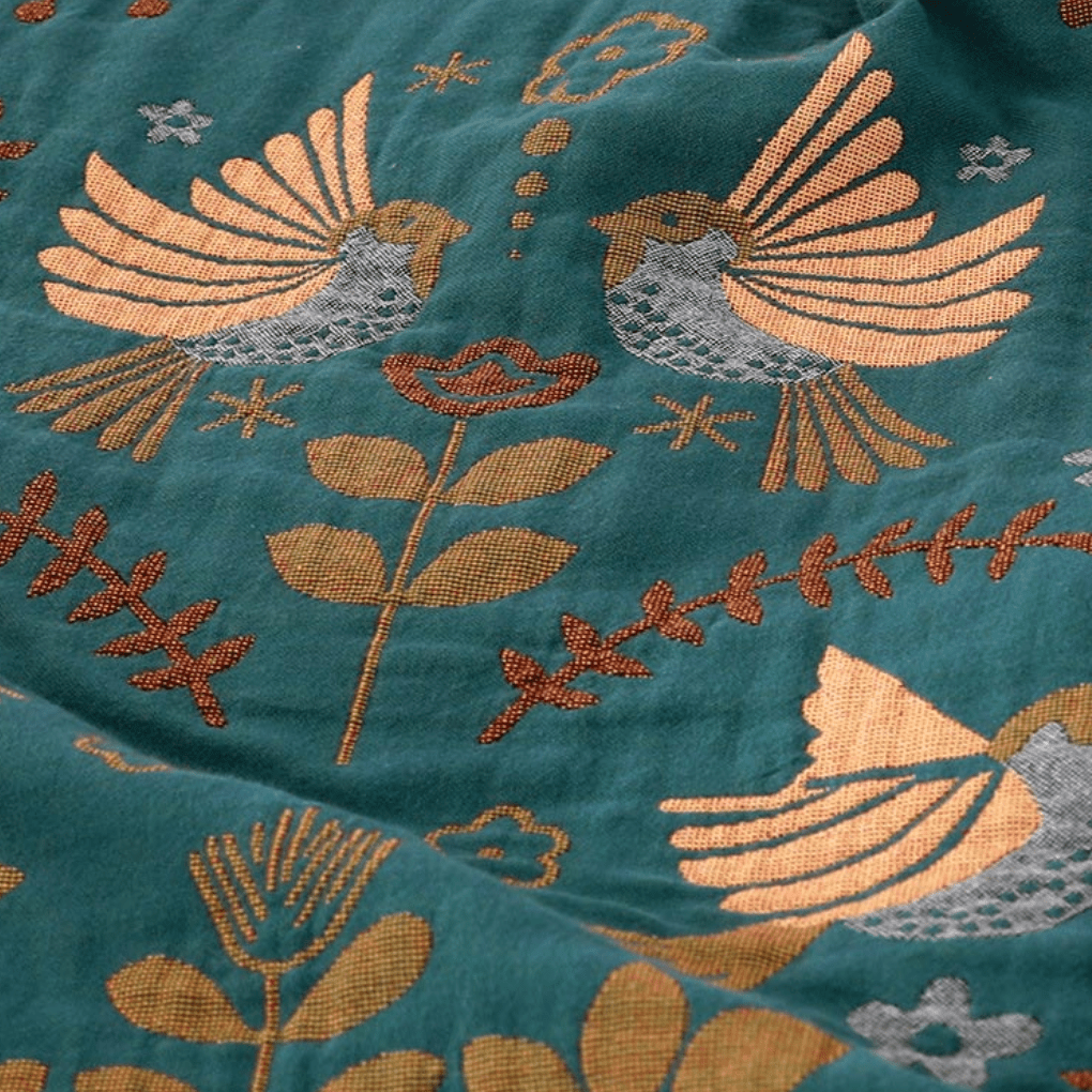 Reversible Scandinavian Bird Blanket