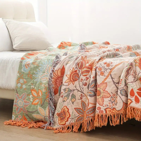 Rustic Bloom Boho Throw