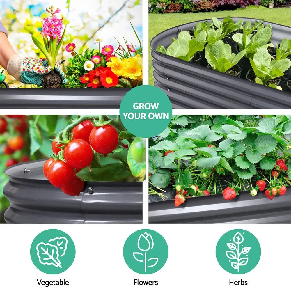 🌱 Galvanised Steel Raised Garden Bed – Built for Aussie Backyards! OVAL SHAPE